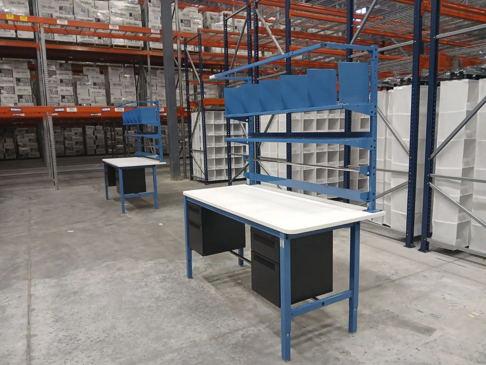 New Space warehouse with racking and purchased furniture inventory